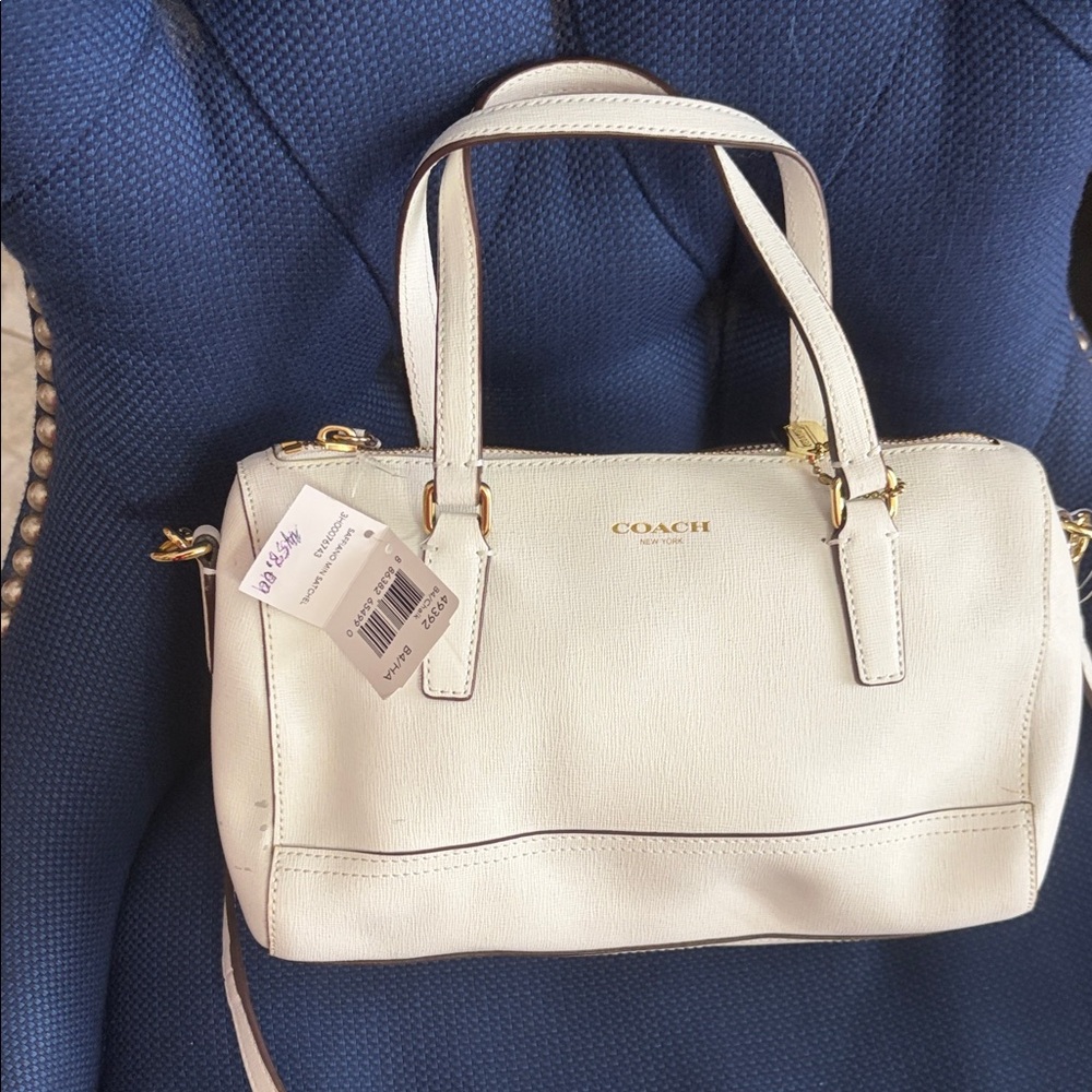 Coach Cream Leather Satchel NWT
